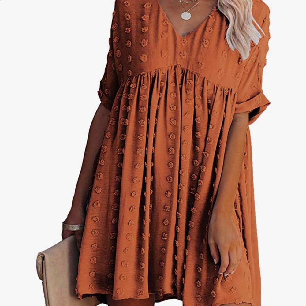 ORANGE FLOWY DRESS
